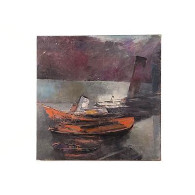 Red Boats Thames by Henry Krell