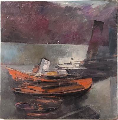 Red Boats Thames by Henry Krell