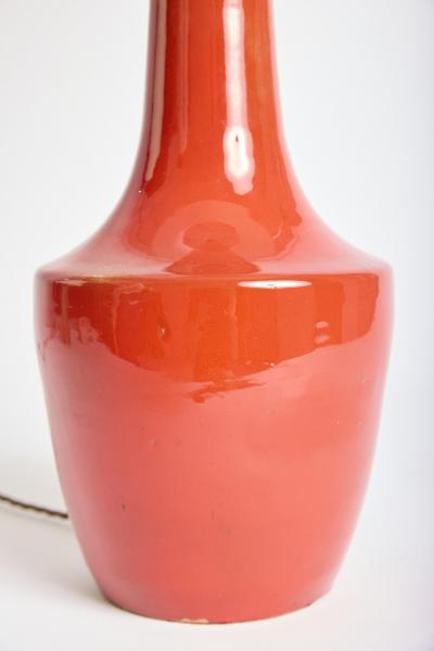 Red Ceramic Table Lamp Vallauris