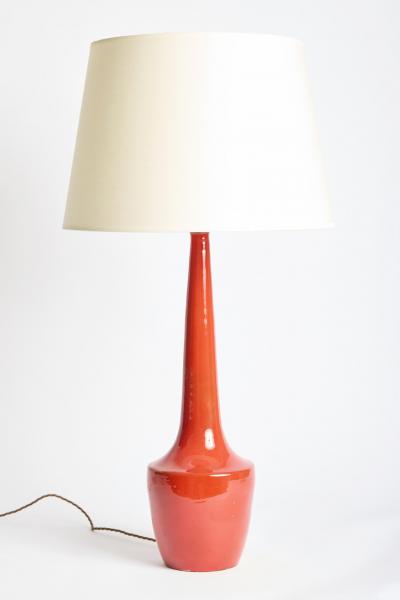 Red Ceramic Table Lamp Vallauris