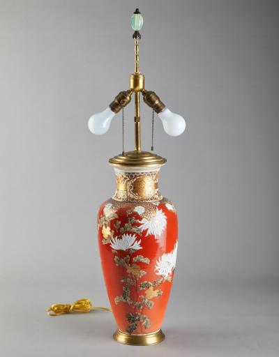 Red Ceramic Vase Lamp