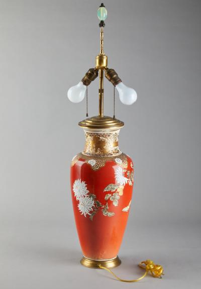 Red Ceramic Vase Lamp