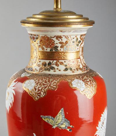 Red Ceramic Vase Lamp