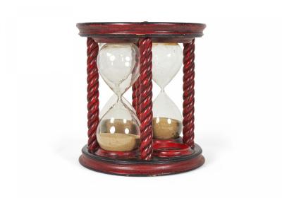 Red Decorated Lacquer Hour Glass