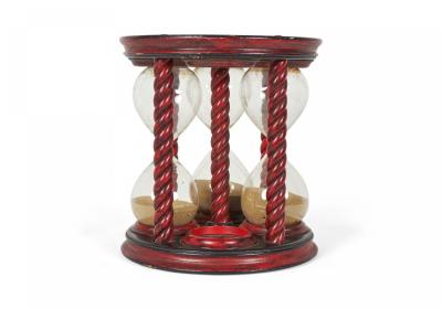 Red Decorated Lacquer Hour Glass