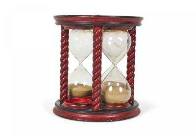Red Decorated Lacquer Hour Glass