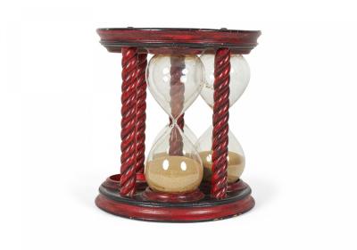 Red Decorated Lacquer Hour Glass