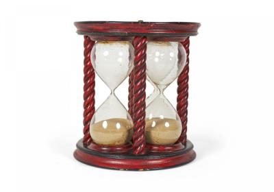 Red Decorated Lacquer Hour Glass