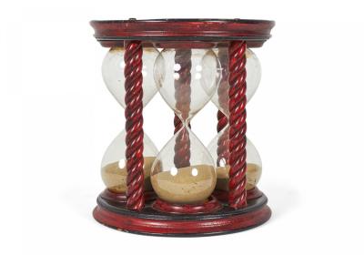 Red Decorated Lacquer Hour Glass