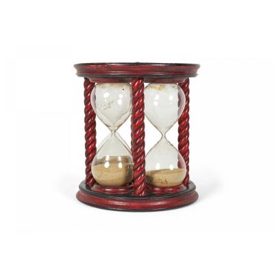Red Decorated Lacquer Hour Glass