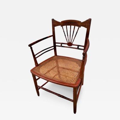 Red Gilt Painted Chinoiserie Armchair