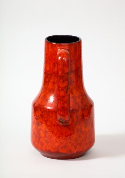 Red Glazed Ceramic Monumental Pitcher c 1960