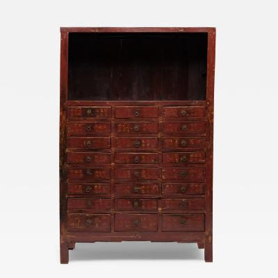 Red Lacquer Medicine Cabinet