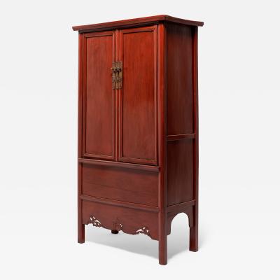 Red Lacquer Tapered Cabinet