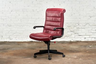Red Leather Desk Chair by Richard Sapper for Knoll Inc Knoll Intl France 1992