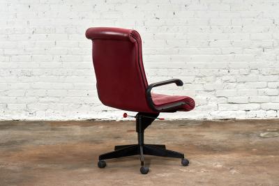 Red Leather Desk Chair by Richard Sapper for Knoll Inc Knoll Intl France 1992