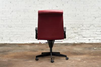 Red Leather Desk Chair by Richard Sapper for Knoll Inc Knoll Intl France 1992