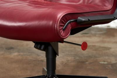 Red Leather Desk Chair by Richard Sapper for Knoll Inc Knoll Intl France 1992