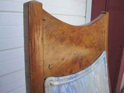 Red Lion 6 American Mid century Modern Burled Wood Dining Chairs Klismos Style