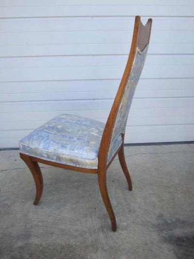 Red Lion 6 American Mid century Modern Burled Wood Dining Chairs Klismos Style