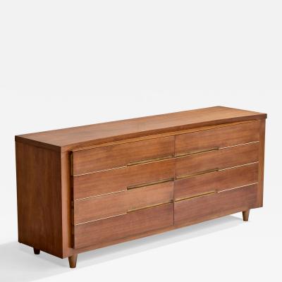 Red Lion Furniture Dresser in Walnut USA 1950s