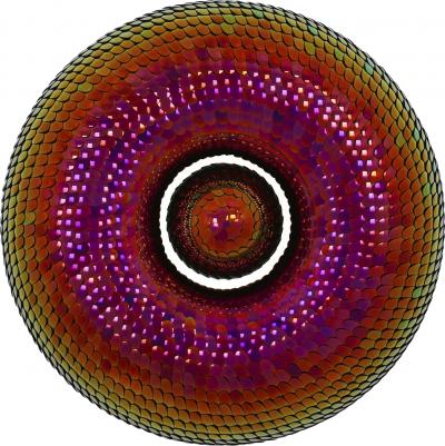 Red Pink Torus Shape Wall Sculpture Habitat Elusive by Eelco Hilgerson