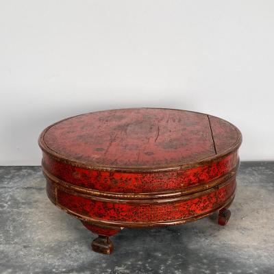 Red Round Box South East Asia Circa 19th Century