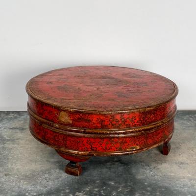 Red Round Box South East Asia Circa 19th Century