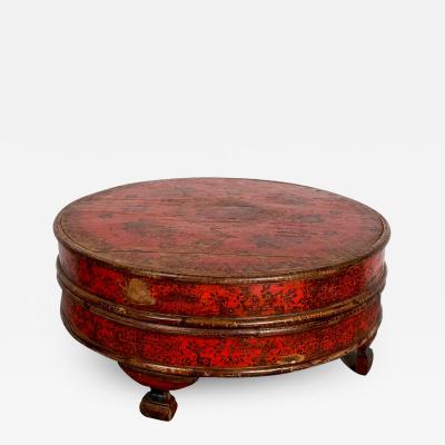 Red Round Box South East Asia Circa 19th Century