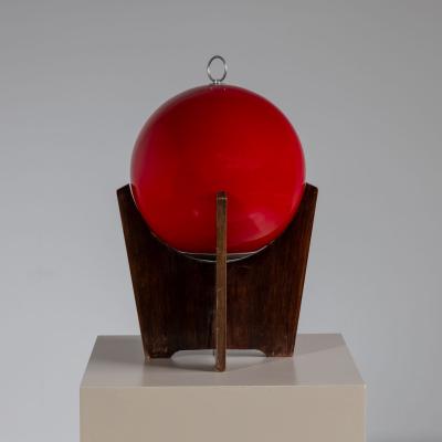 Red Sphere Table Lamp Mid 20th Century