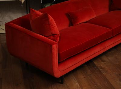 Red Velvet Thomas OBrien Martineau Sofa