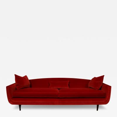 Red Velvet Thomas OBrien Martineau Sofa