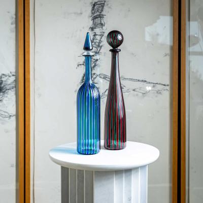 Red green Carafe by Venini Italy 1990