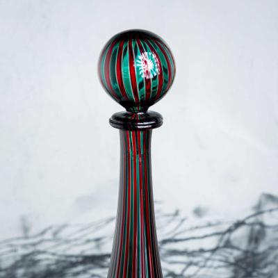 Red green Carafe by Venini Italy 1990