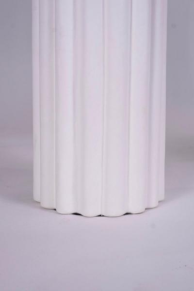 Reeded Shape White Plaster Lamp