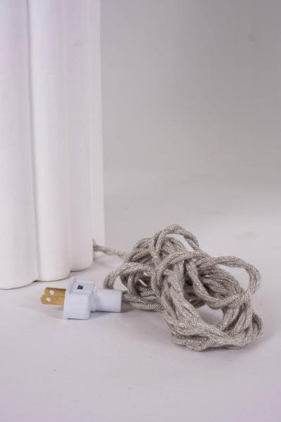 Reeded Shape White Plaster Lamp