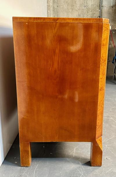 Refinished Biedermeier Four Drawer Satin Birch Chest Dresser or Commode 1850s