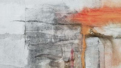 Reflections Black White Gray Abstract Painting By Kathi Robinson Frank