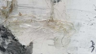 Reflections Black White Gray Abstract Painting By Kathi Robinson Frank