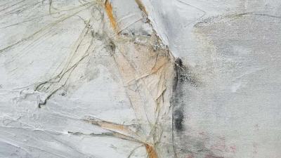 Reflections Black White Gray Abstract Painting By Kathi Robinson Frank