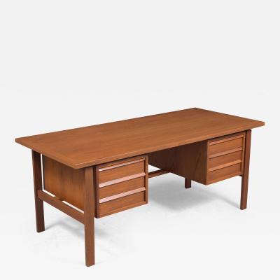 Refurbished Danish Modern Teak Executive Desk with Storage