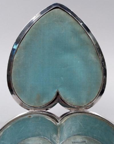 Regal and Romantic Sterling Silver Heart Shaped Jewelry Box
