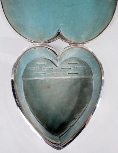 Regal and Romantic Sterling Silver Heart Shaped Jewelry Box