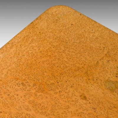 Regency Amboyna and parcel gilt end support library table