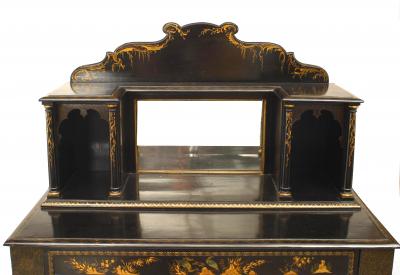 Regency Black Lacquered Chinoiserie Sideboard