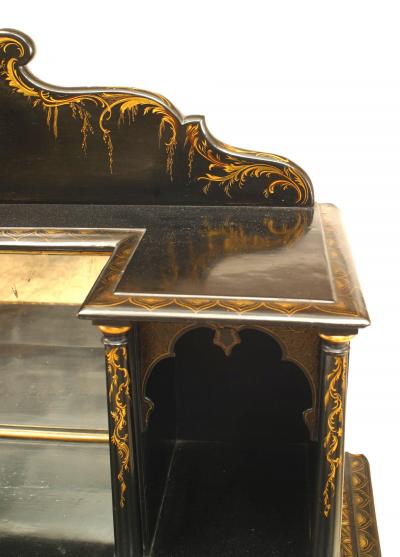 Regency Black Lacquered Chinoiserie Sideboard