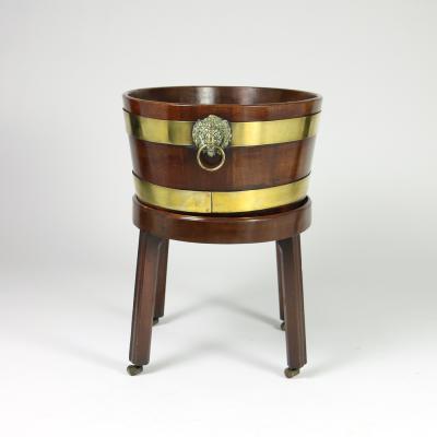 Regency Brass Bound Mahogany Wine Cooler on Later Stand