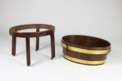 Regency Brass Bound Mahogany Wine Cooler on Later Stand