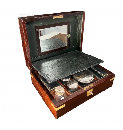 Regency Brass Bound Rosewood Fitted Traveling Dressing Box