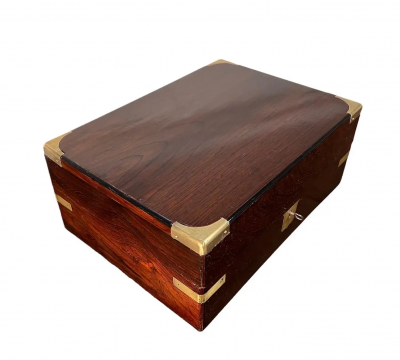 Regency Brass Bound Rosewood Fitted Traveling Dressing Box